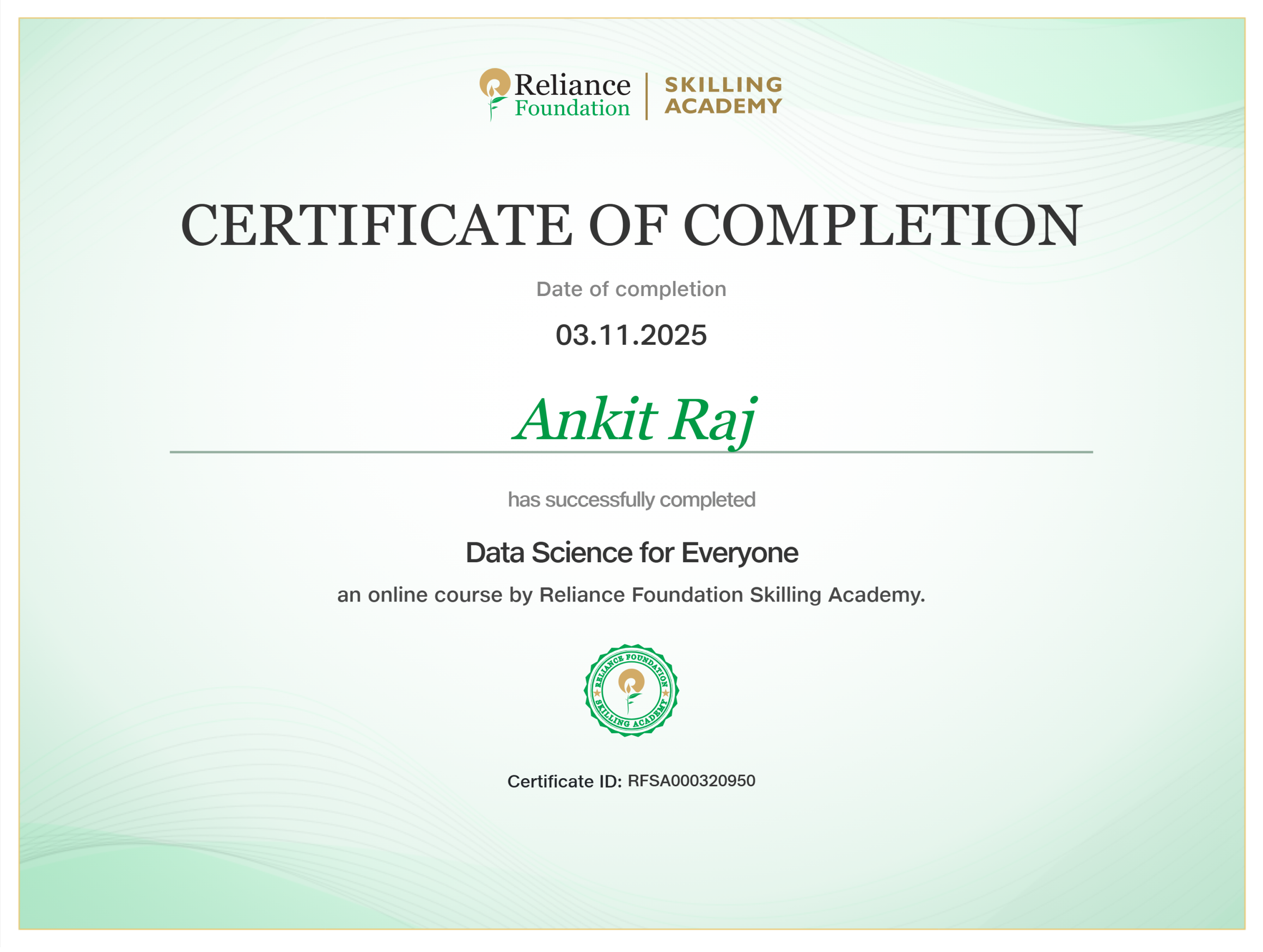 Reliance Data Science